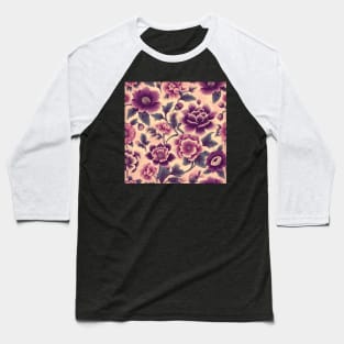 Purple Flowers Baseball T-Shirt